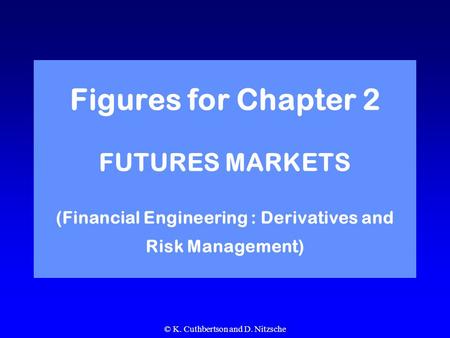 © K. Cuthbertson and D. Nitzsche Figures for Chapter 2 FUTURES MARKETS (Financial Engineering : Derivatives and Risk Management)