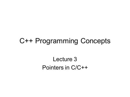 C++ Programming Concepts