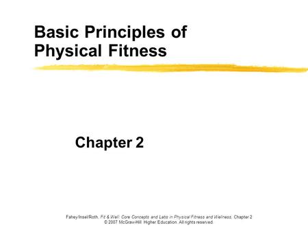 Basic Principles of Physical Fitness