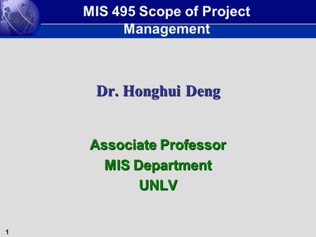 Associate Professor MIS Department UNLV