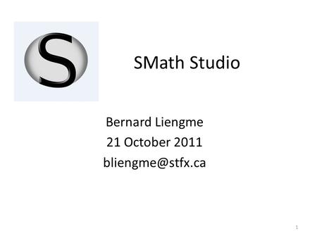 Bernard Liengme 21 October 2011