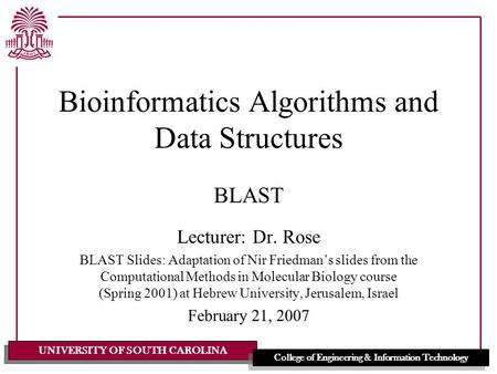 Bioinformatics Algorithms and Data Structures