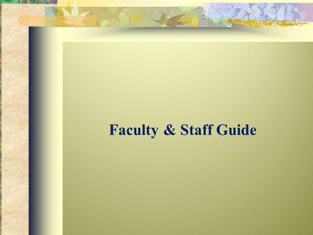 Faculty & Staff Guide. Faculty and staff are often the first to witness early signs of anxiety as they are played out on campus in classrooms and residence.