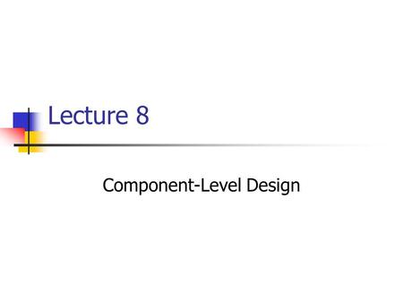 Component-Level Design