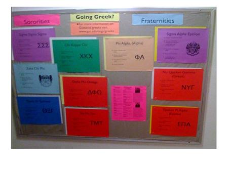 Going Greek? Fraternities Sigma Alpha Epsilon Colors : Purple and Gold Mission: The True Gentleman Initiative - Leadership and Brotherhood Founded on.