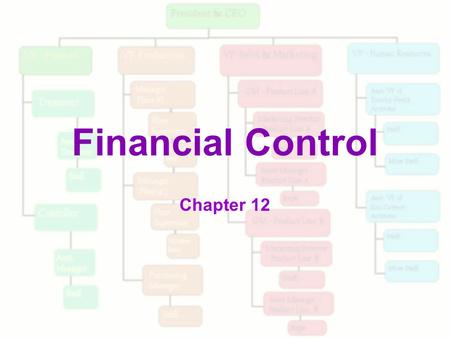 Financial Control Chapter 12.