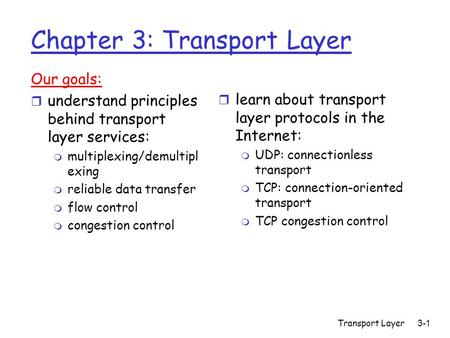 Chapter 3: Transport Layer