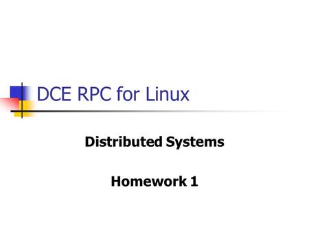 Distributed Systems Homework 1