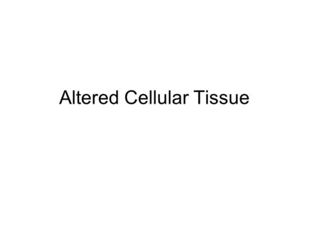 Altered Cellular Tissue. Heredity DNA –Chromatin –Chromosome –Karyotype Protein Synthesis –Transcription –Translation.