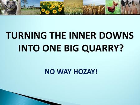 TURNING THE INNER DOWNS INTO ONE BIG QUARRY? NO WAY HOZAY!