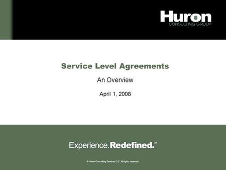 Service Level Agreements