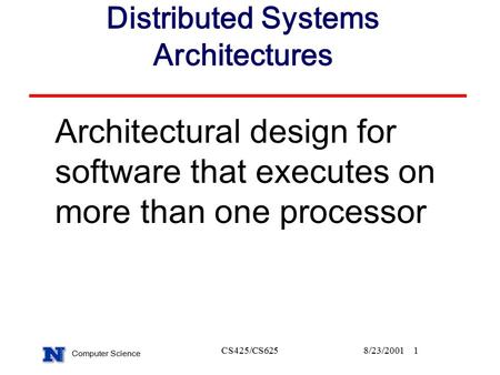 Distributed Systems Architectures