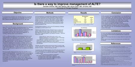 Is there a way to improve management of ALTE? Danielle Cherian, MD; Nan Walicki, MD; Alyna Chien, MD; Jill Glick, MD University of Chicago Hospitals Background.