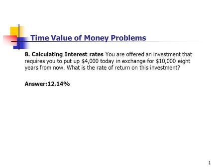 Time Value of Money Problems