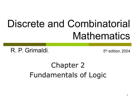 Chapter 2 Fundamentals of Logic