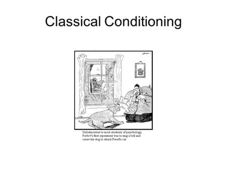 Classical Conditioning. Associative Learning Nonassociative HabituationSensitization A single type of stimulus The relationship between two stimuli Classical.