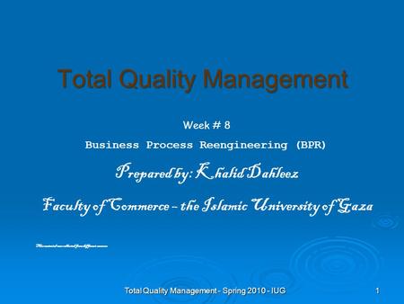 Total Quality Management