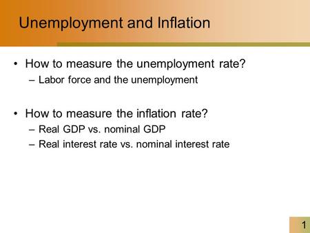 Unemployment and Inflation