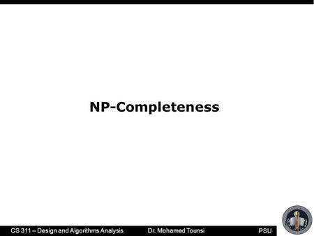 Graphs 4/16/2017 8:41 PM NP-Completeness.