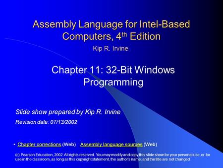 Assembly Language for Intel-Based Computers, 4th Edition