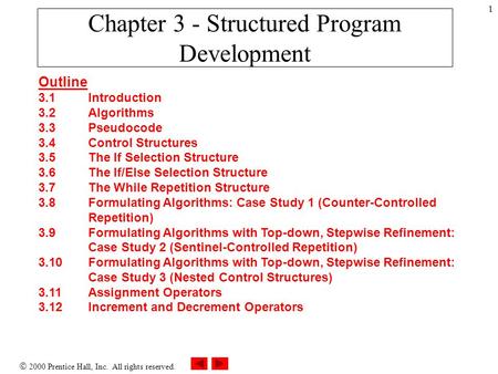 Chapter 3 - Structured Program Development