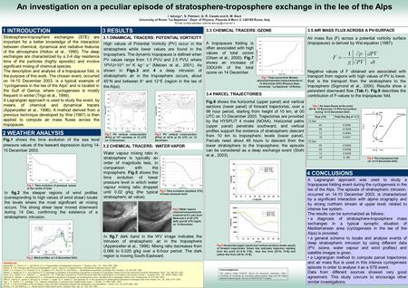 An investigation on a peculiar episode of stratosphere-troposphere exchange in the lee of the Alps I. Ialongo*, S. Palmieri, G. R. Casale and A. M. Siani.