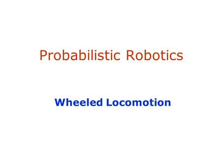 Probabilistic Robotics