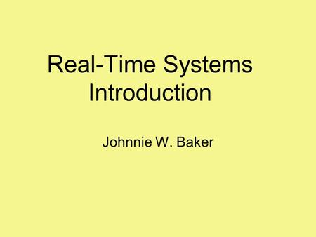 Real-Time Systems Introduction