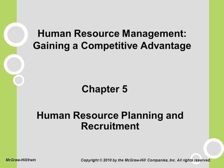 Human Resource Management: Gaining a Competitive Advantage