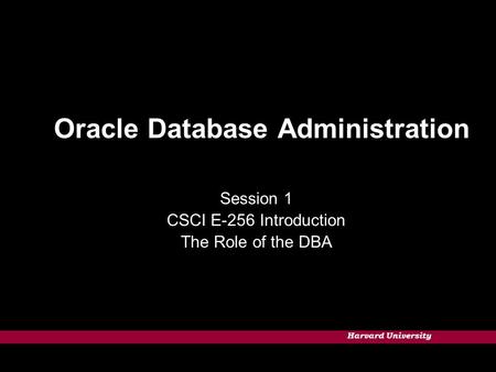 Oracle Database Administration