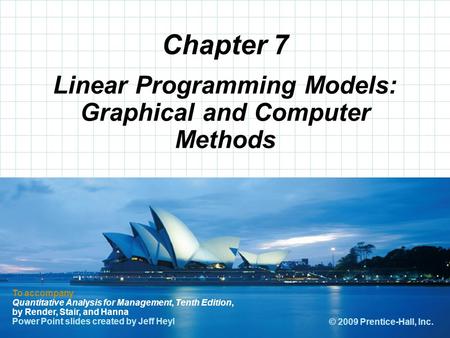 Linear Programming Models: Graphical and Computer Methods