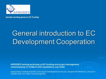 General introduction to EC Development Cooperation