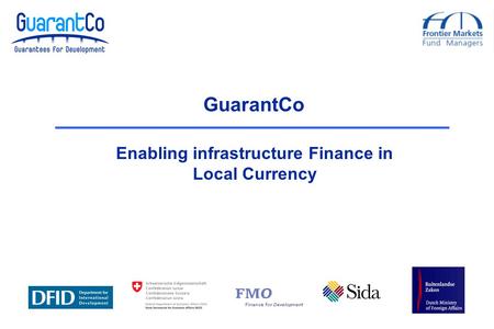 Enabling infrastructure Finance in