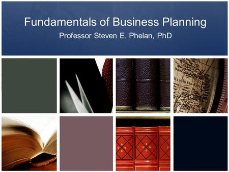 Fundamentals of Business Planning Professor Steven E. Phelan, PhD.