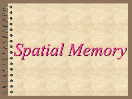 Spatial Memory Memory is the the retention of learned information or knowledge. 4 Most psychologists agree that there appear to be different types of.