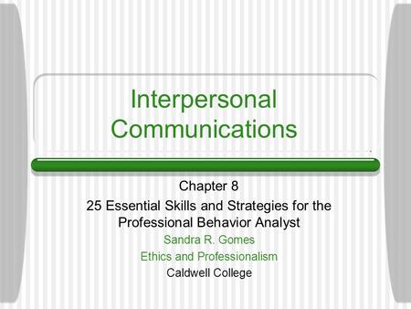 Interpersonal Communications