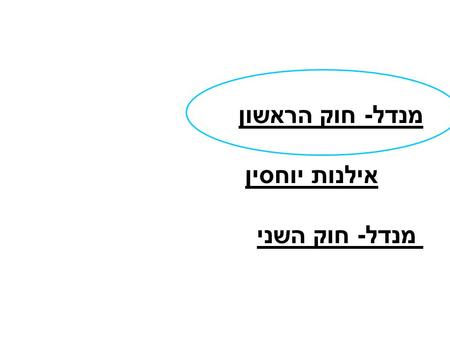 מנדל- חוק הראשון אילנות יוחסין מנדל- חוק השני.