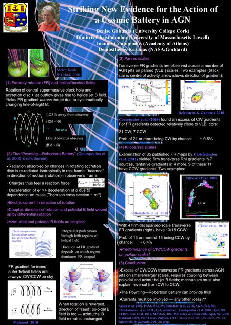 Striking New Evidence for the Action of a Cosmic Battery in AGN Denise Gabuzda (University College Cork) Dimitris Christodoulou (University of Massachusetts.