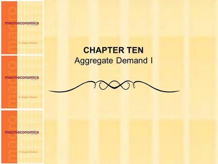 Chapter Ten1 CHAPTER TEN Aggregate Demand I. Chapter Ten2 The Great Depression caused many economists to question the validity of classical economic theory.