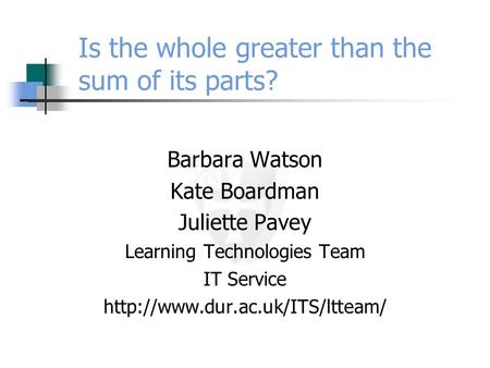 Is the whole greater than the sum of its parts?