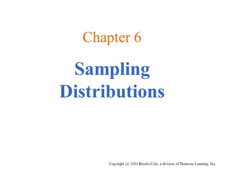 Sampling Distributions