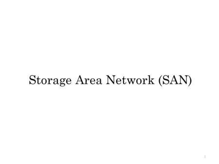 Storage Area Network (SAN)