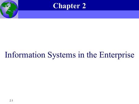 Information Systems in the Enterprise