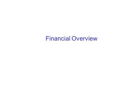 Financial Overview. Financial Summary Base funding: $5,707,616 Options (unfunded): $1,242,495 Provided to date: $3,599,294 Unexpended as of 8/31/99: $232,707.