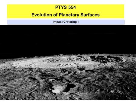 Impact Cratering I.