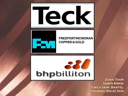 Agenda Industry Overview Teck Freeport-McMoran BHP Billiton.