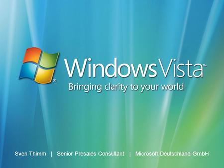 Sven Thimm | Senior Presales Consultant | Microsoft Deutschland GmbH.