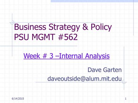 Business Strategy & Policy PSU MGMT #562