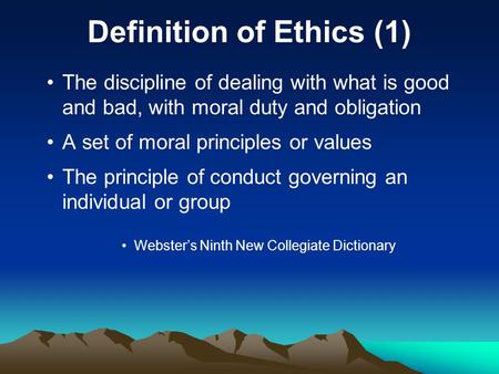 Definition of Ethics (1)