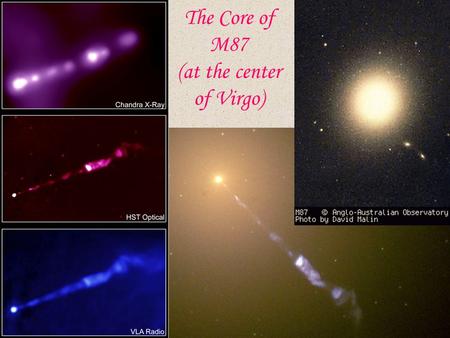 The Core of M87 (at the center of Virgo). Radio Jets.